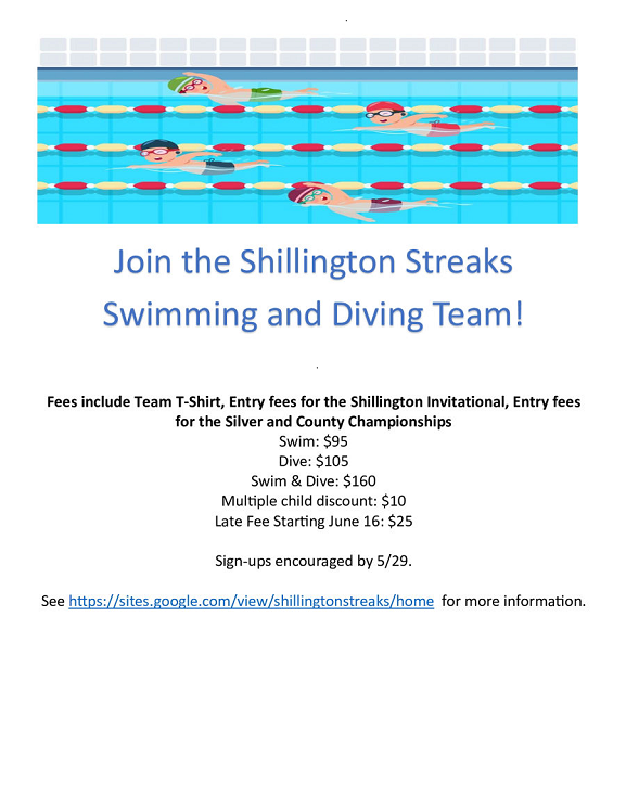 Shillington Swimming and Diving Team Registration